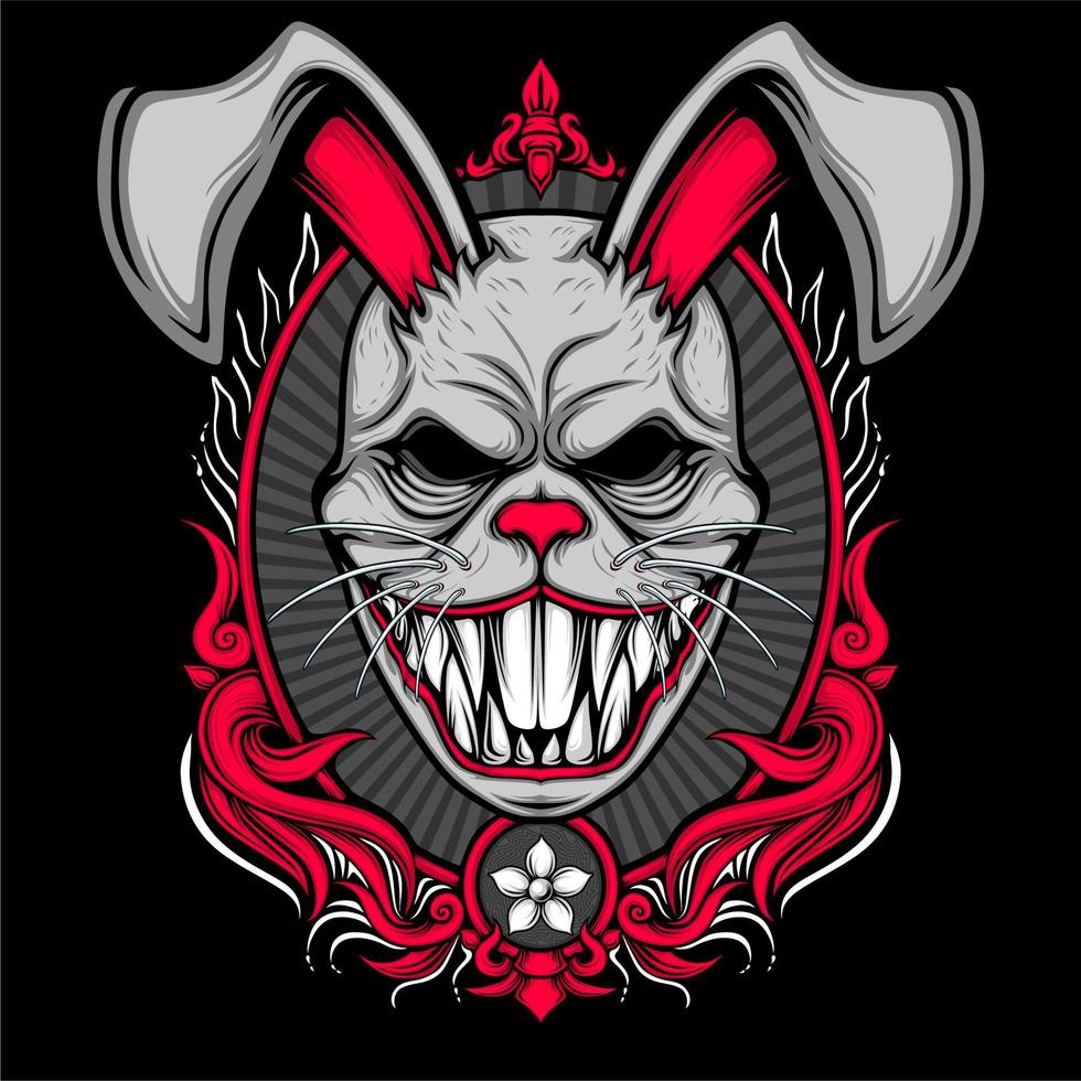 scary rabbit mask vector