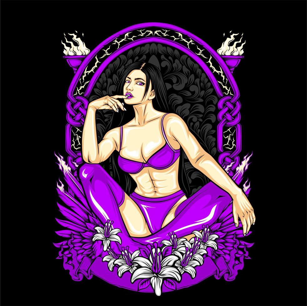 sexy charming girl illustration vector