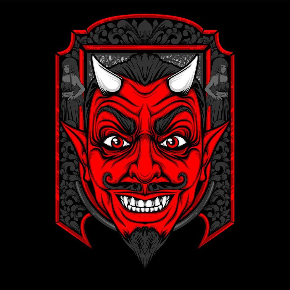 smiling devil face vector