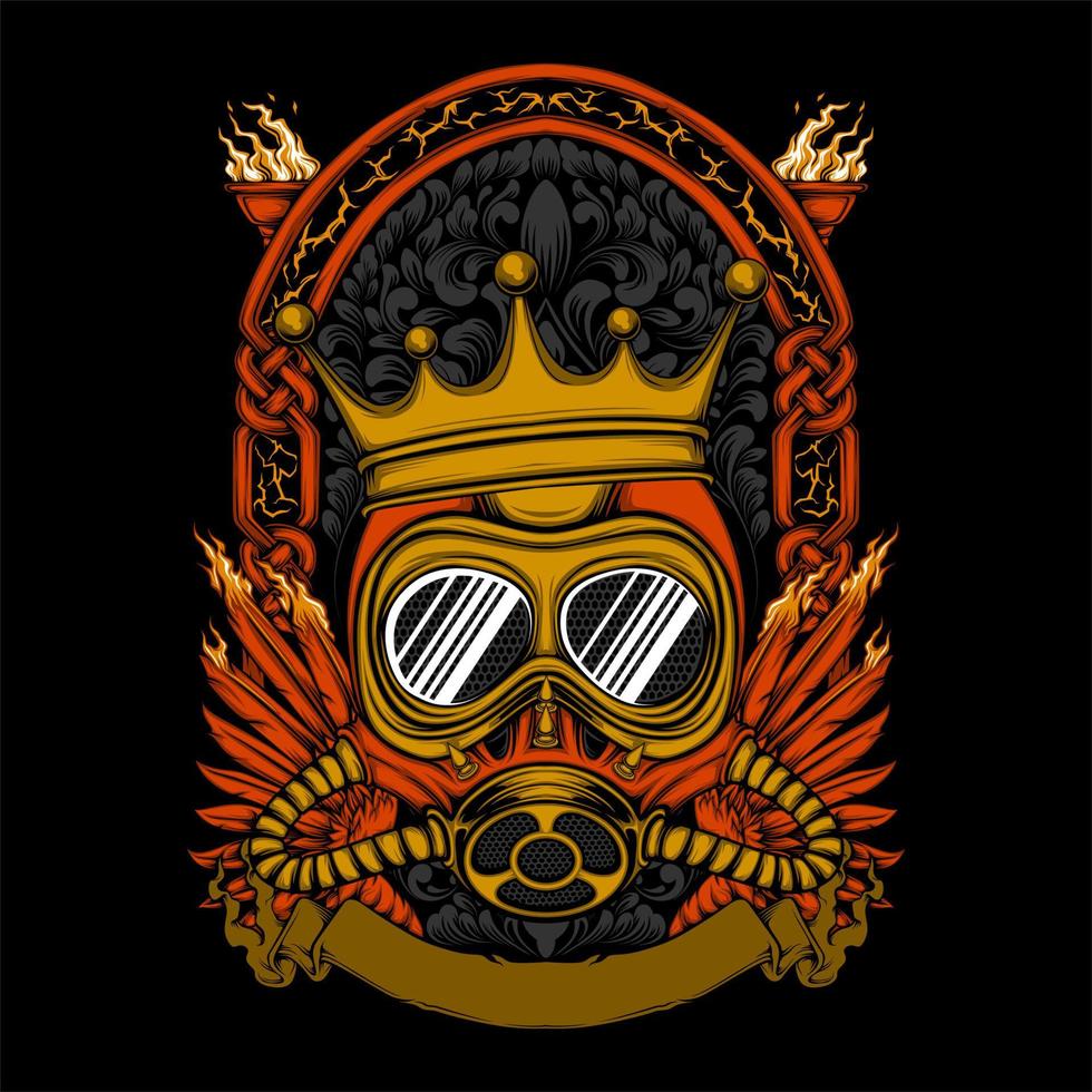 steampunk full face mask illustration vector