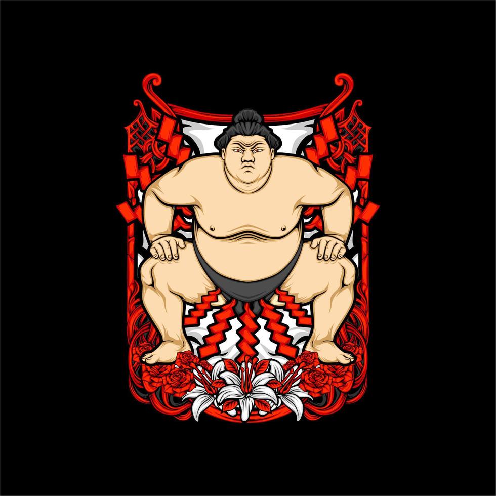 ilustración de sumo japonés vector