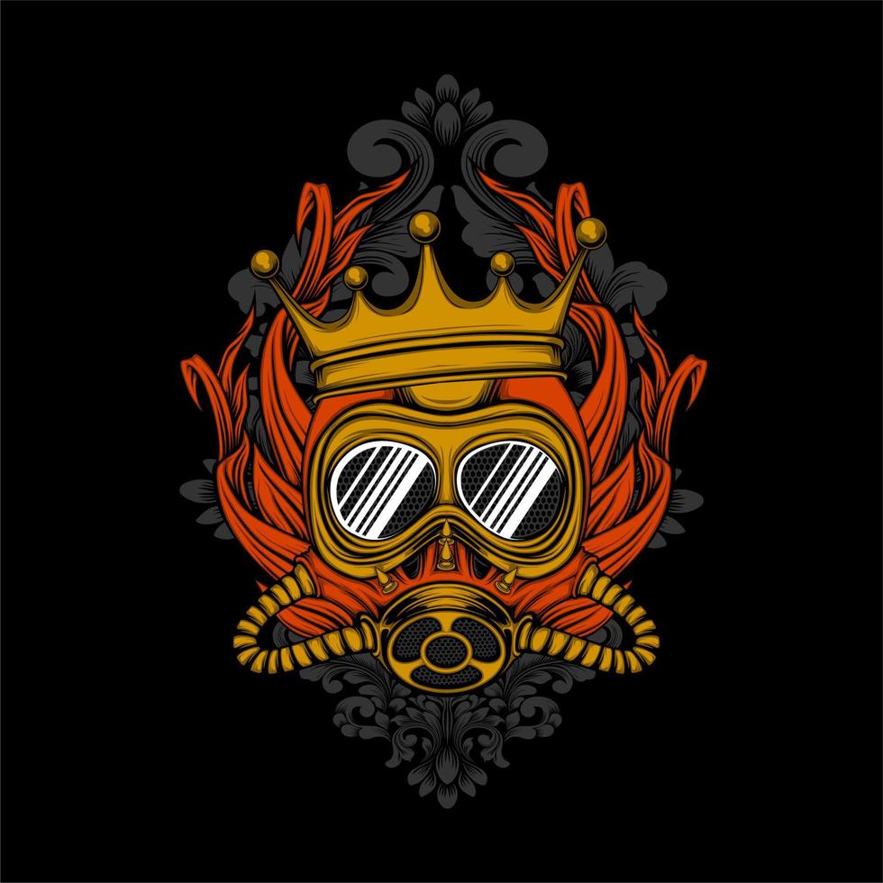 steampunk full face mask illustration vector