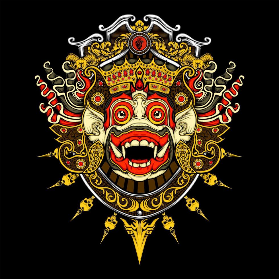 ilustración de barong balinés vector