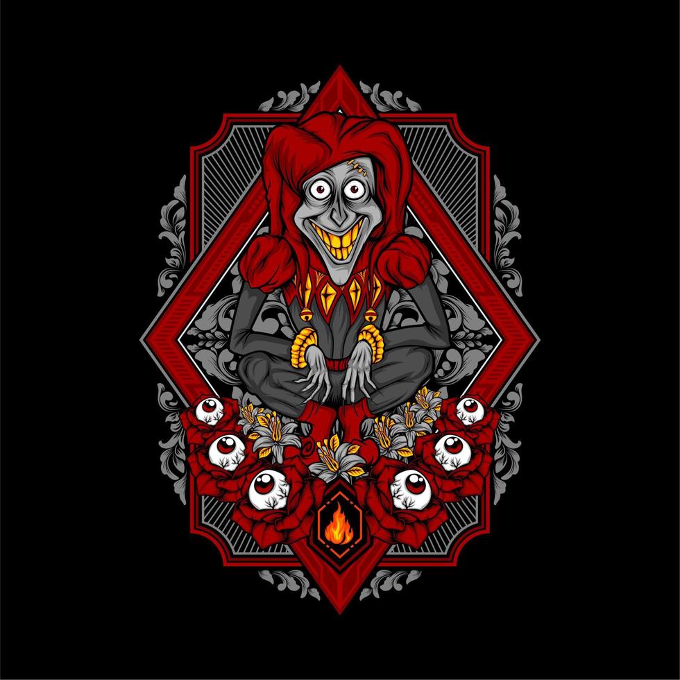 funny scary clown vector