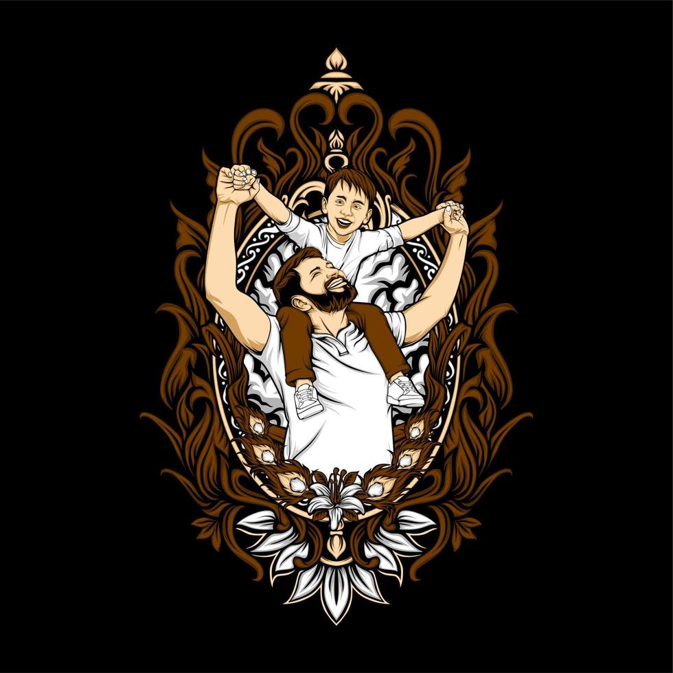 father and son relationship vector