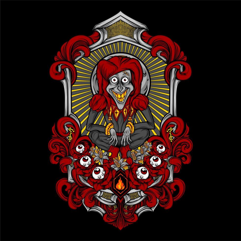 scary clown illustration vector