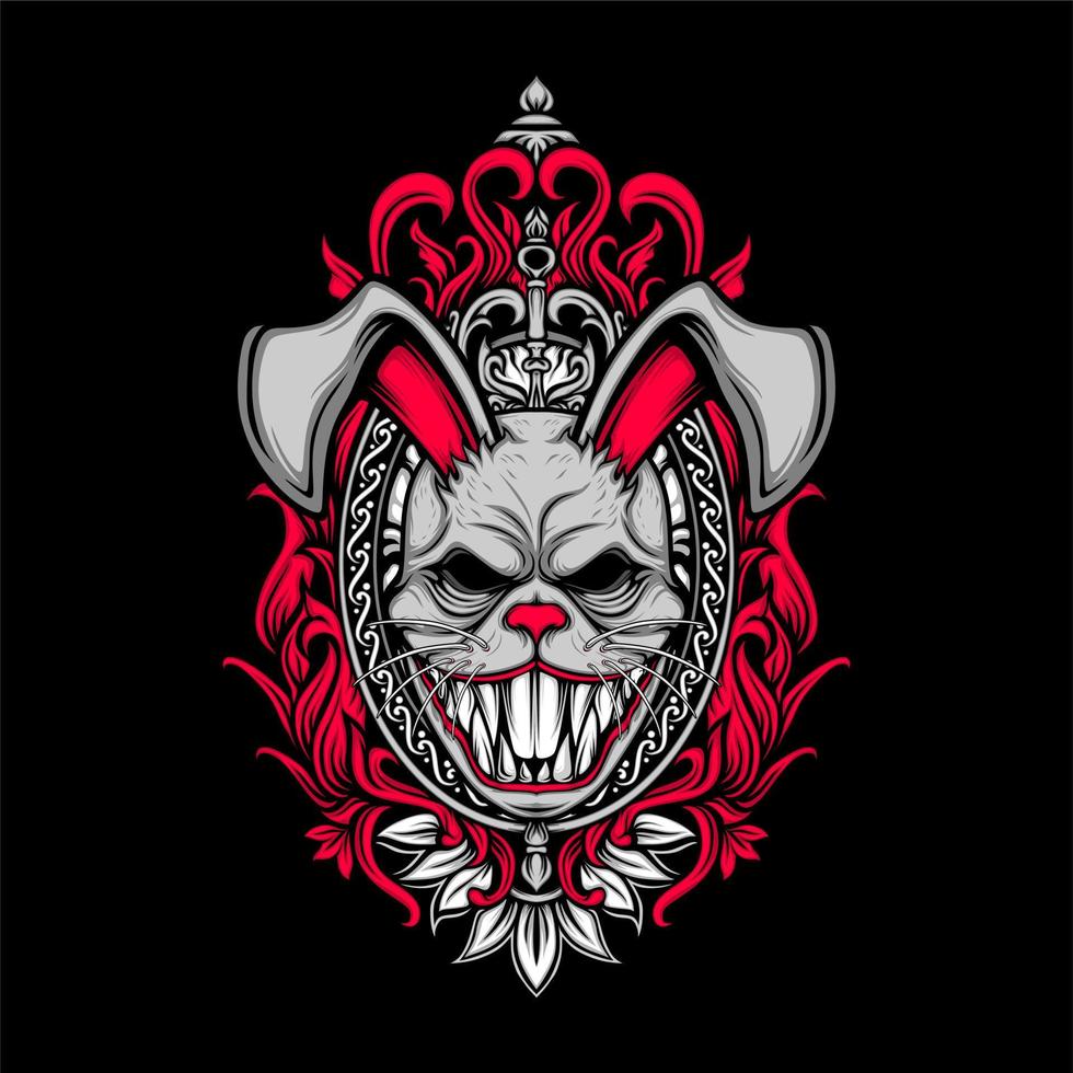 scary rabbit mask vector