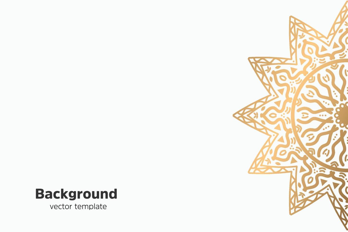 Luxury ornamental mandala design background with golden color vector