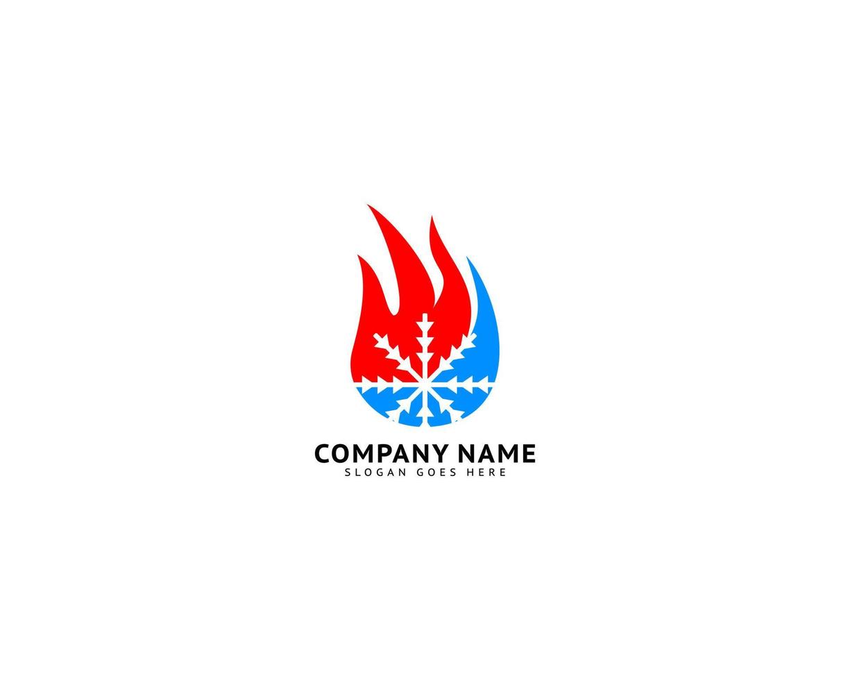 Fire cold snow logo design template vector