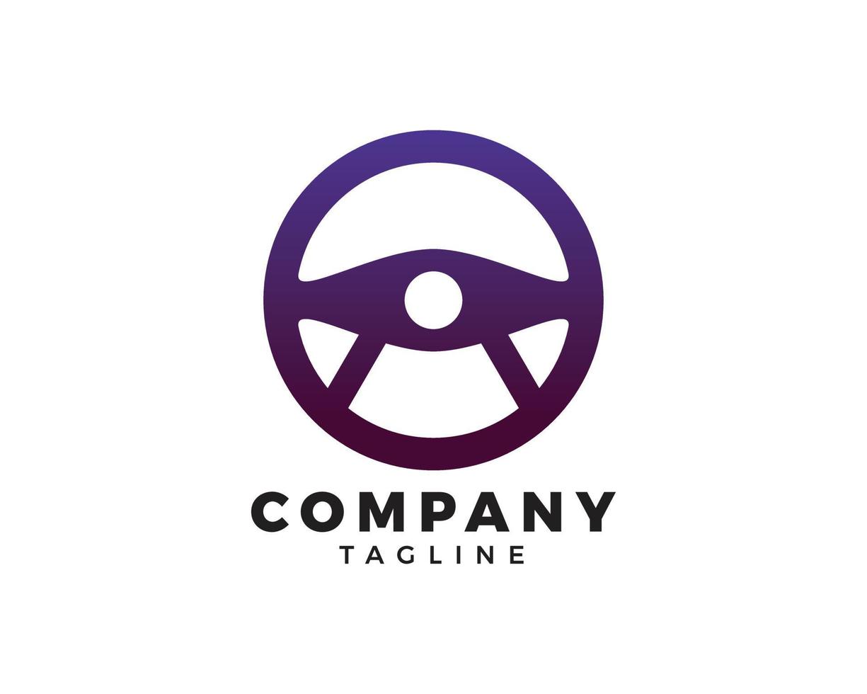 Steering wheel vector logo design template