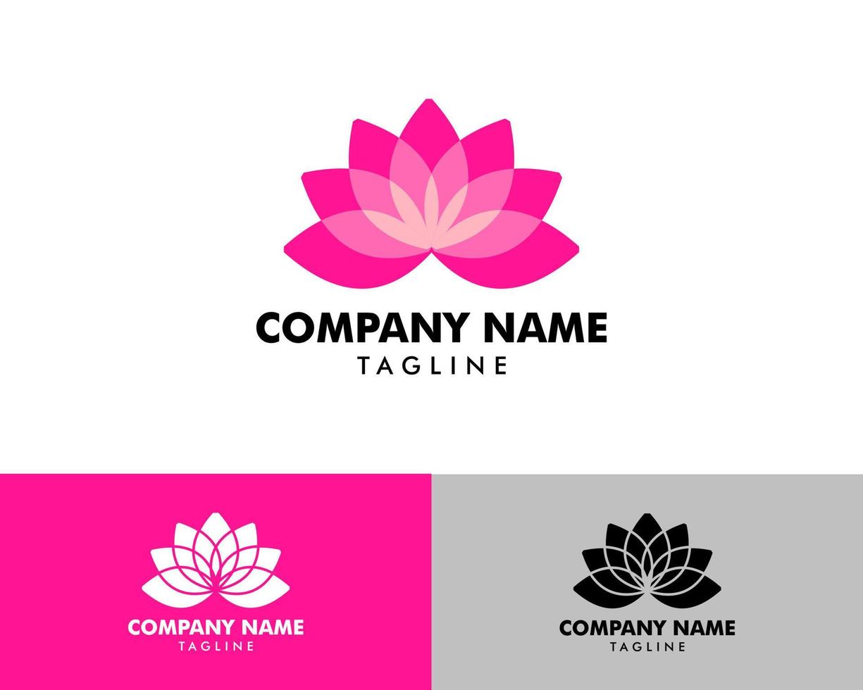 Beauty Vector Lotus Flowers Design Logo Template Icon