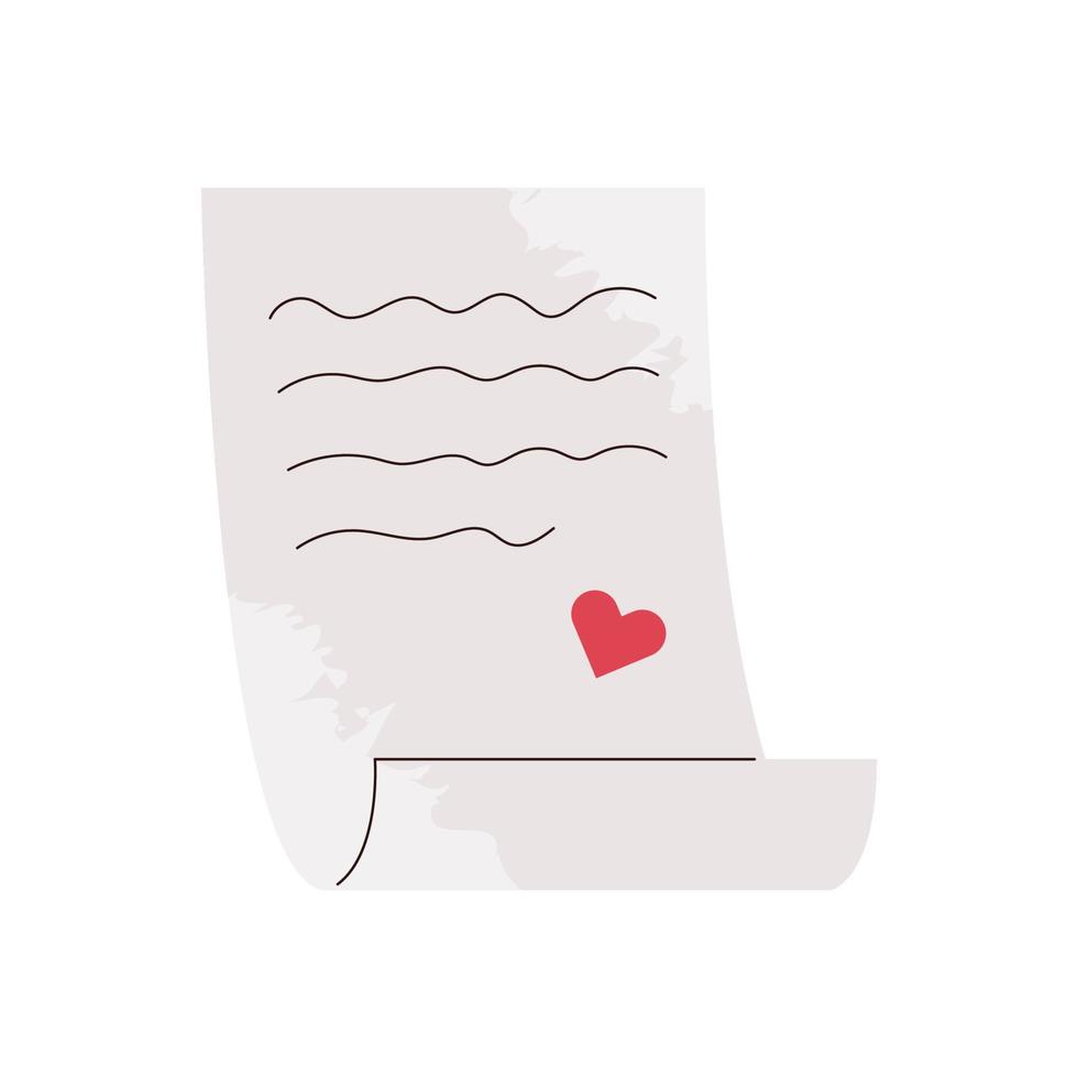 Love letter with heart and texture vector