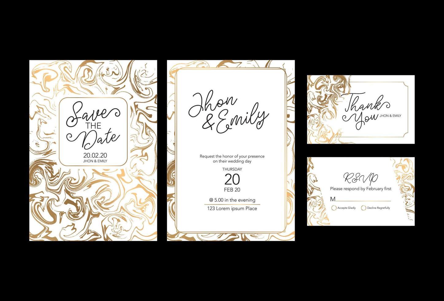 Wedding template with liquid marble texture for wedding invite, save the date card, greeting card, place for your text, printable. Swirls of marble or the ripples of agate. Fluid art. vector