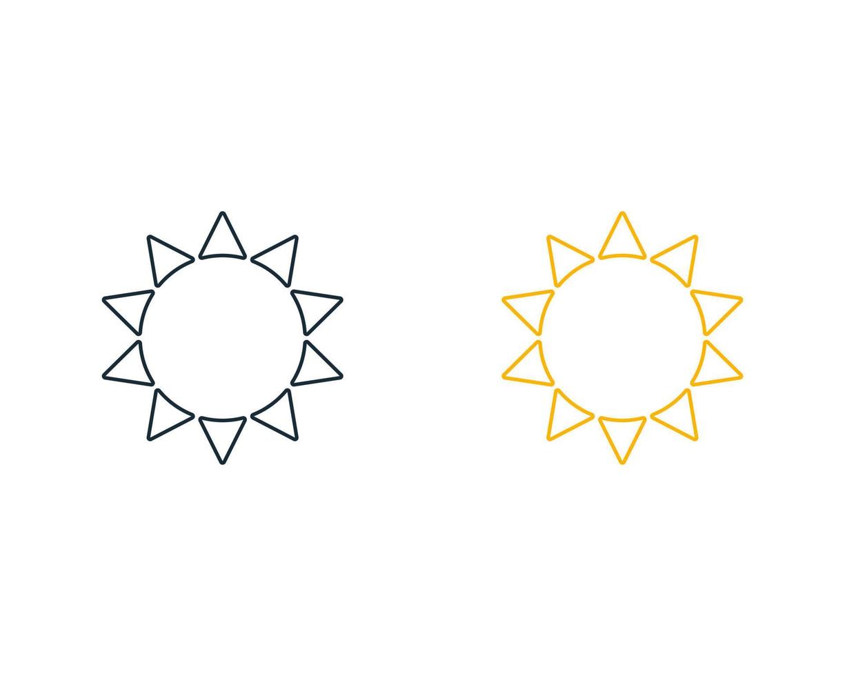 Sunburst Line Icon Design Template Elements vector