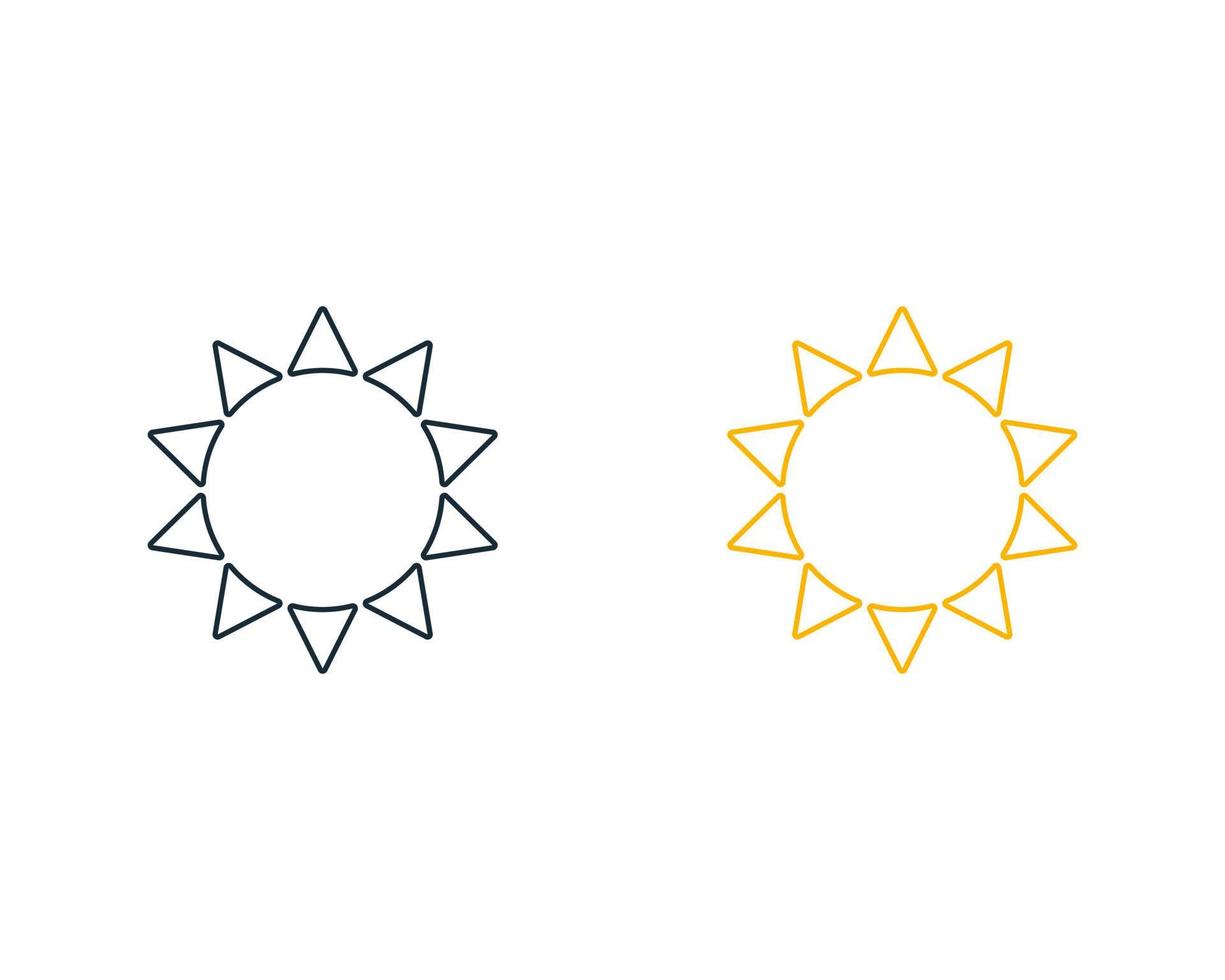 Sunburst Line Icon Design Template Elements vector