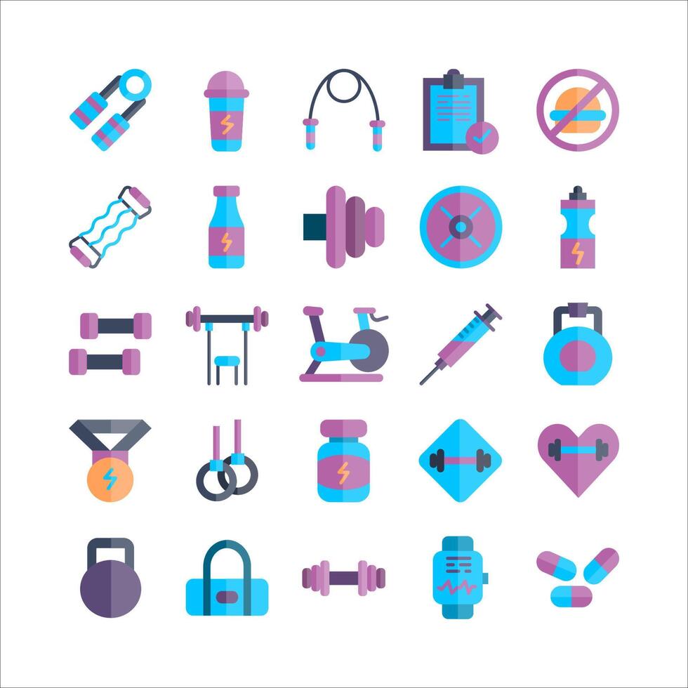 Gym Card icon set vector flat for website, mobile app, presentation, social media.