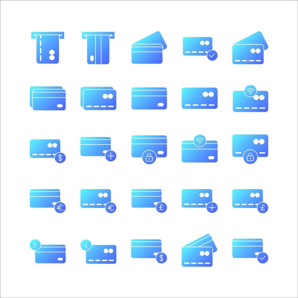 Debit Card icon set vector gradient for website, mobile app, presentation, social media.