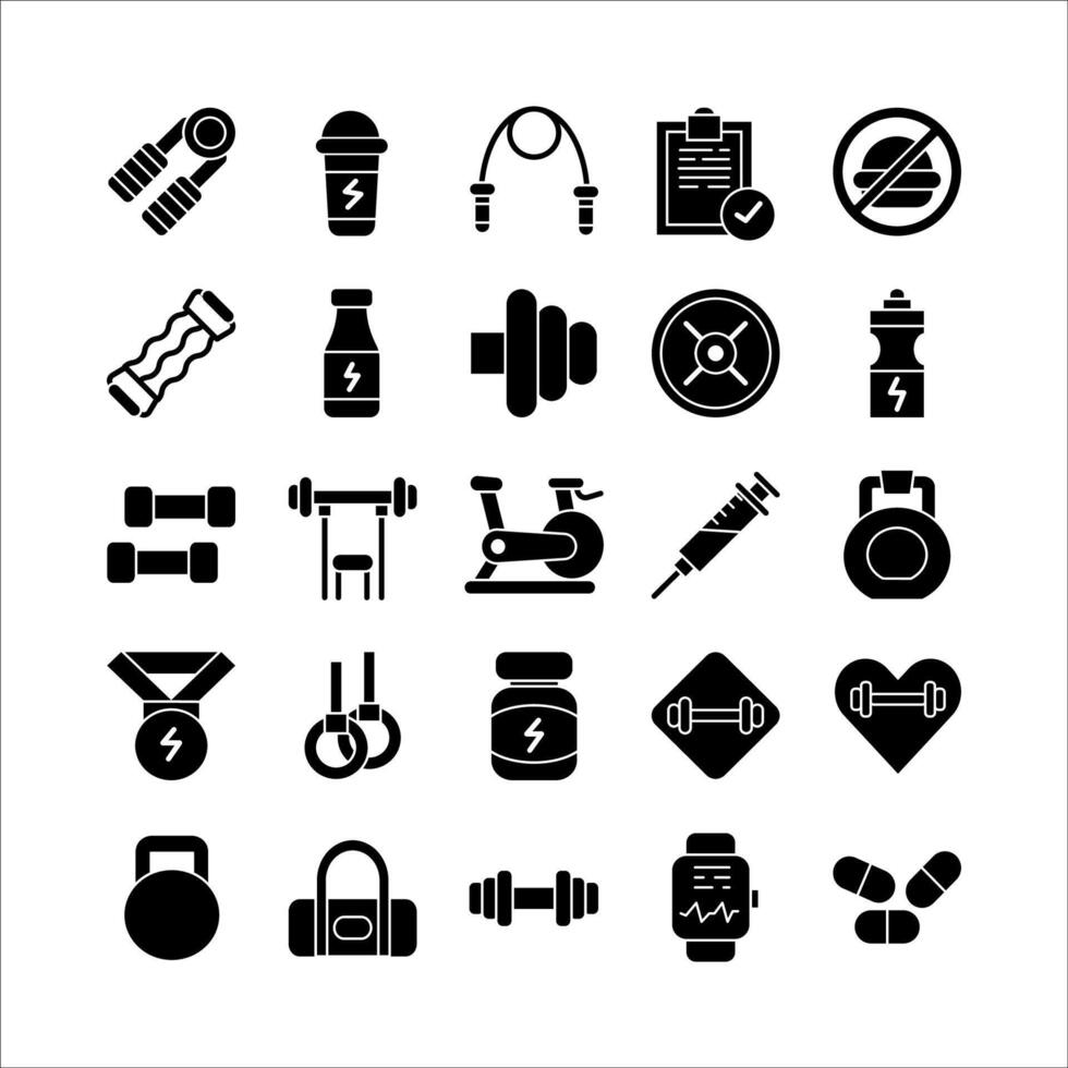 Gym Card icon set vector solid for website, mobile app, presentation, social media.