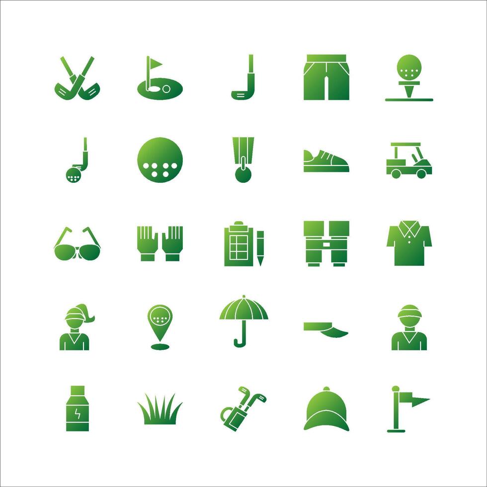 Golf Card icon set vector gradient for website, mobile app, presentation, social media.