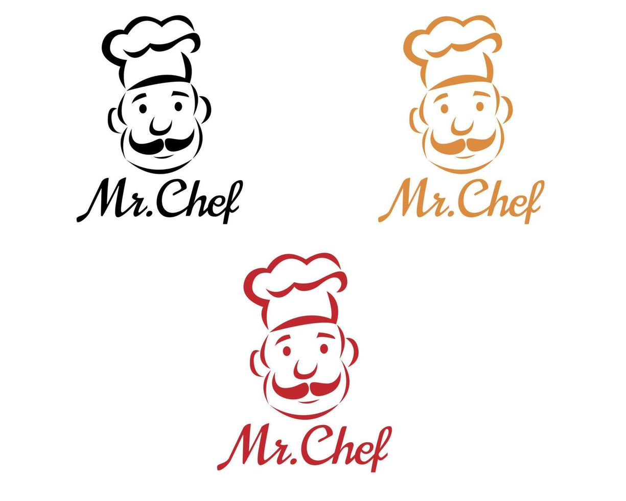 Illustration vector design of chef logo template for business or company