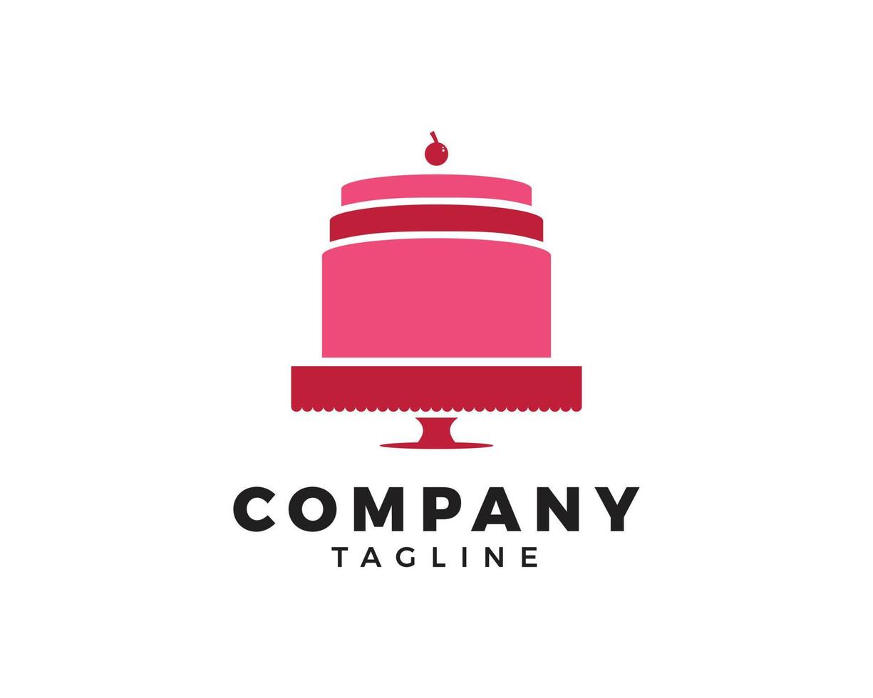 Cake tart illustration vector for bakery logo template