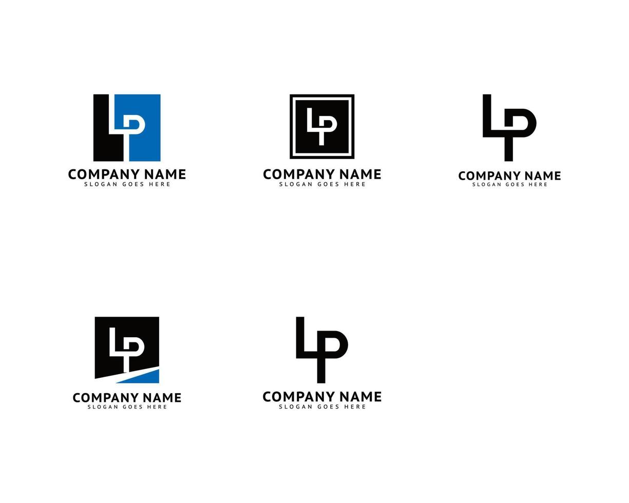 conjunto de diseño de plantilla de logotipo de letra inicial lp vector
