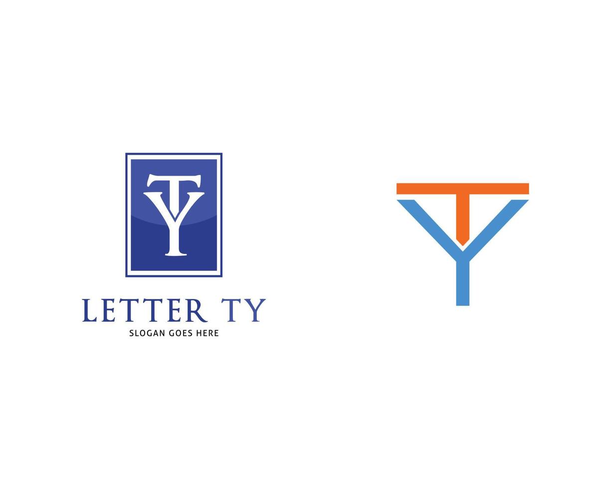 conjunto de diseño de vector de plantilla de logotipo de letra inicial ty