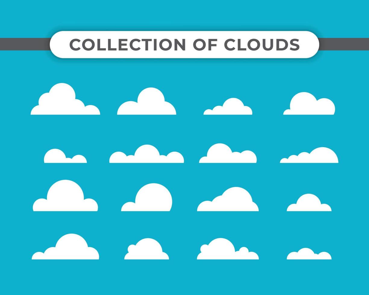 Collection of clouds illustration vector