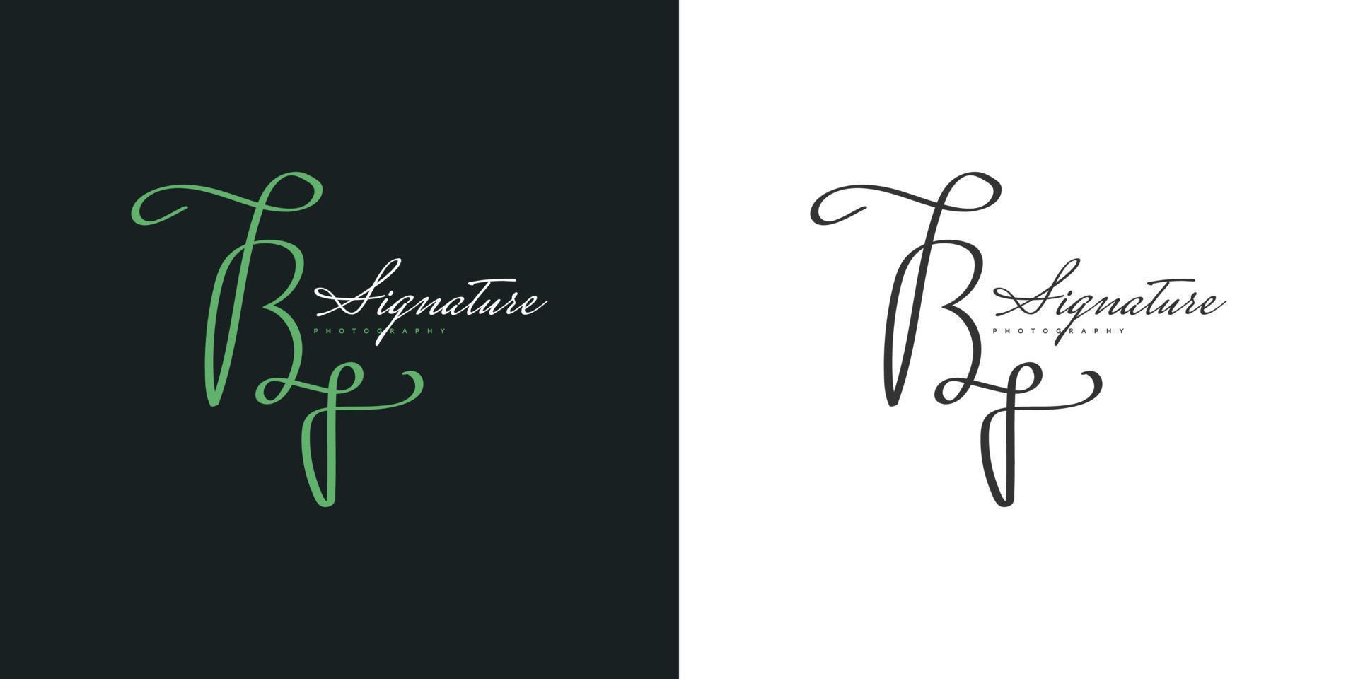 Initial B and F Logo Design with Handwriting Style. BF Signature Logo or Symbol for Wedding, Fashion, Jewelry, Boutique, and Business Identity vector