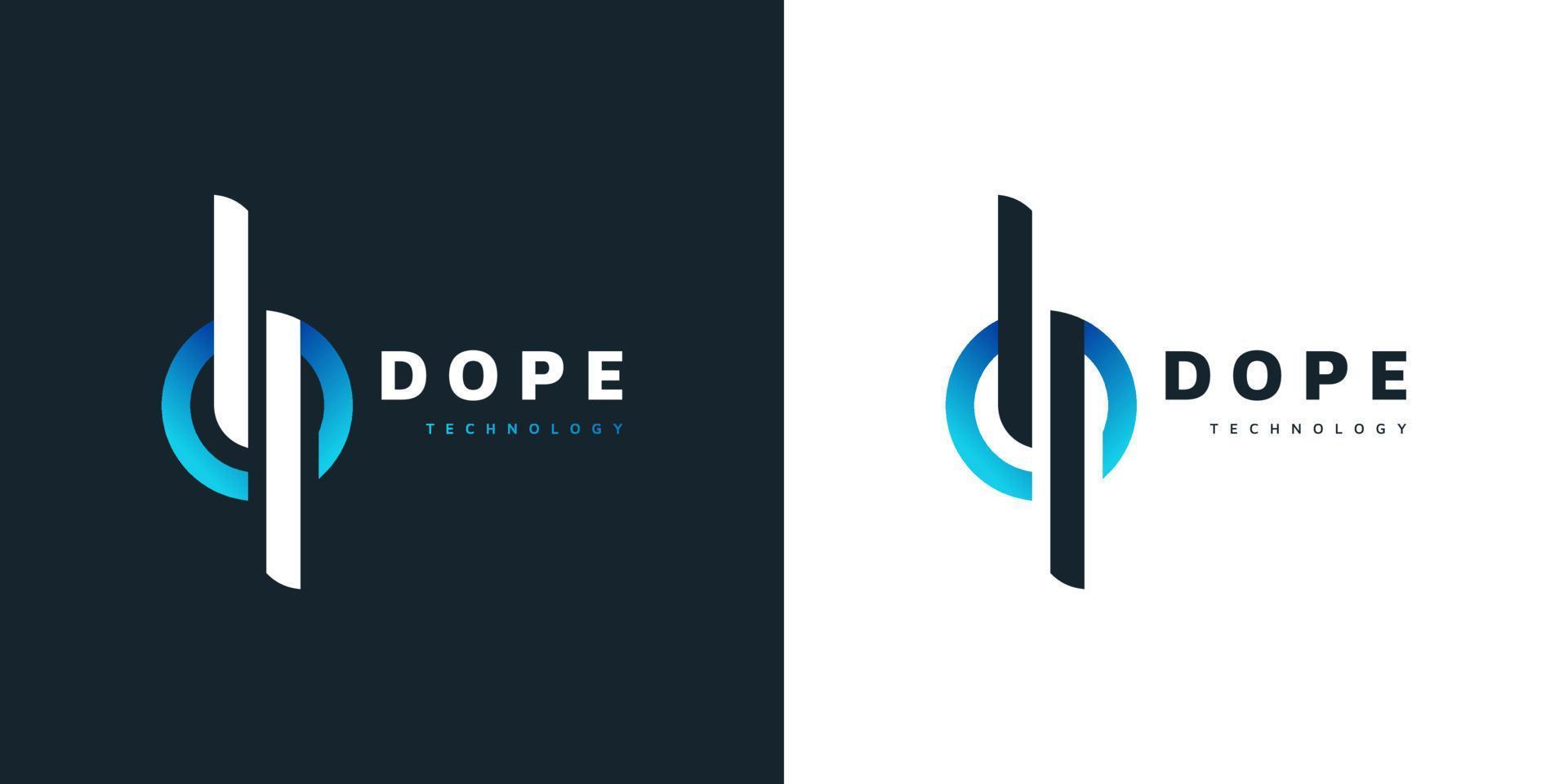 Modern Initial Letter D and P Logo Design. DP Letter Logo for Business Identity vector