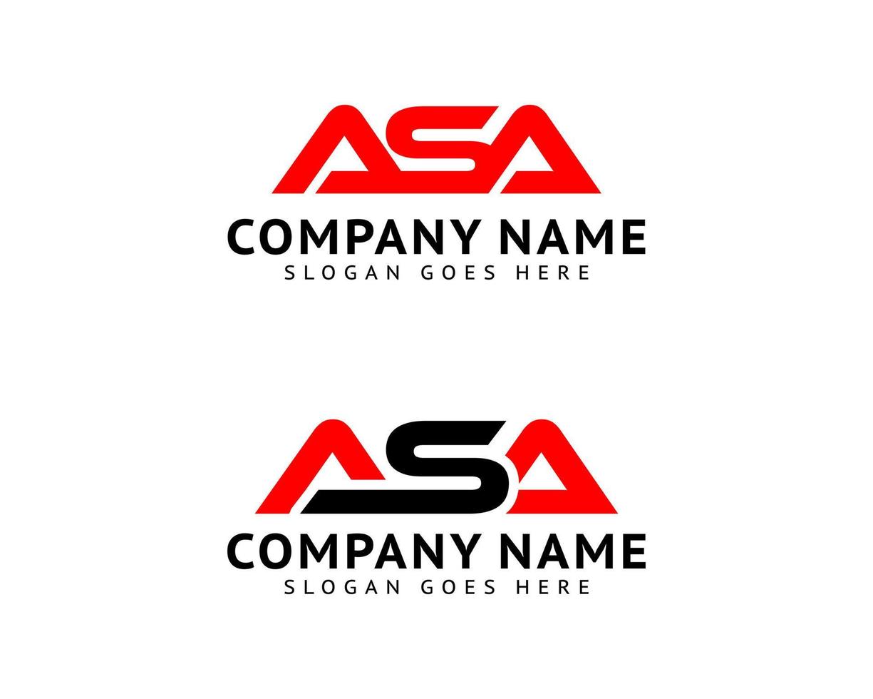 Set of Initial Letter ASA Logo Template Design vector