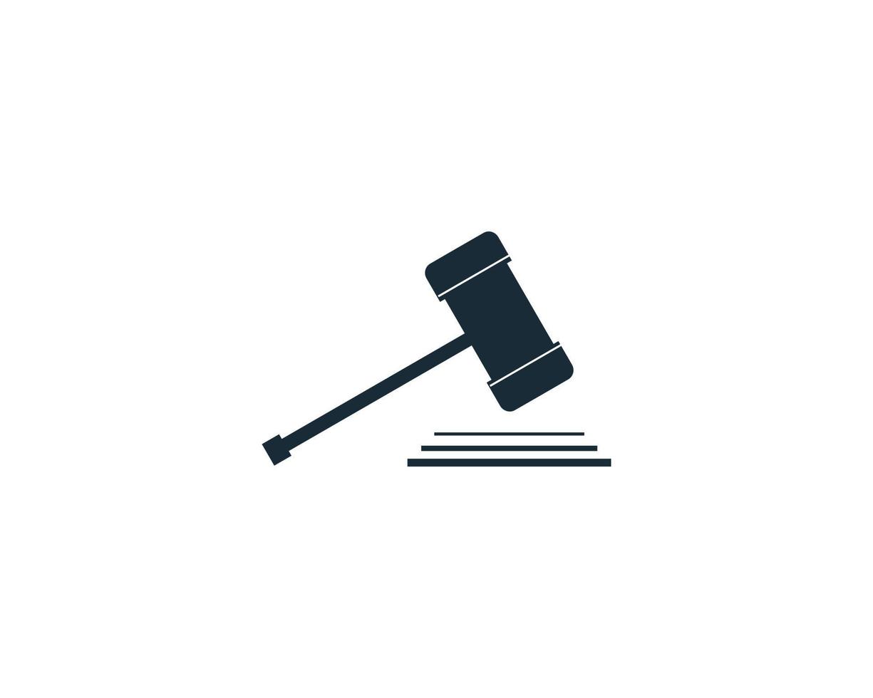 Gavel Law Office Icon Vector Logo Template Illustration Design