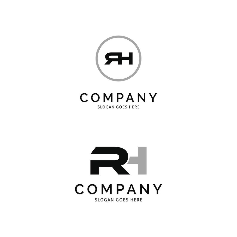 Set of Initial Letter RH Icon Vector Logo Template Illustration Design