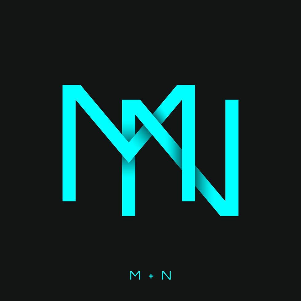 Letter MN Logo Design. vector