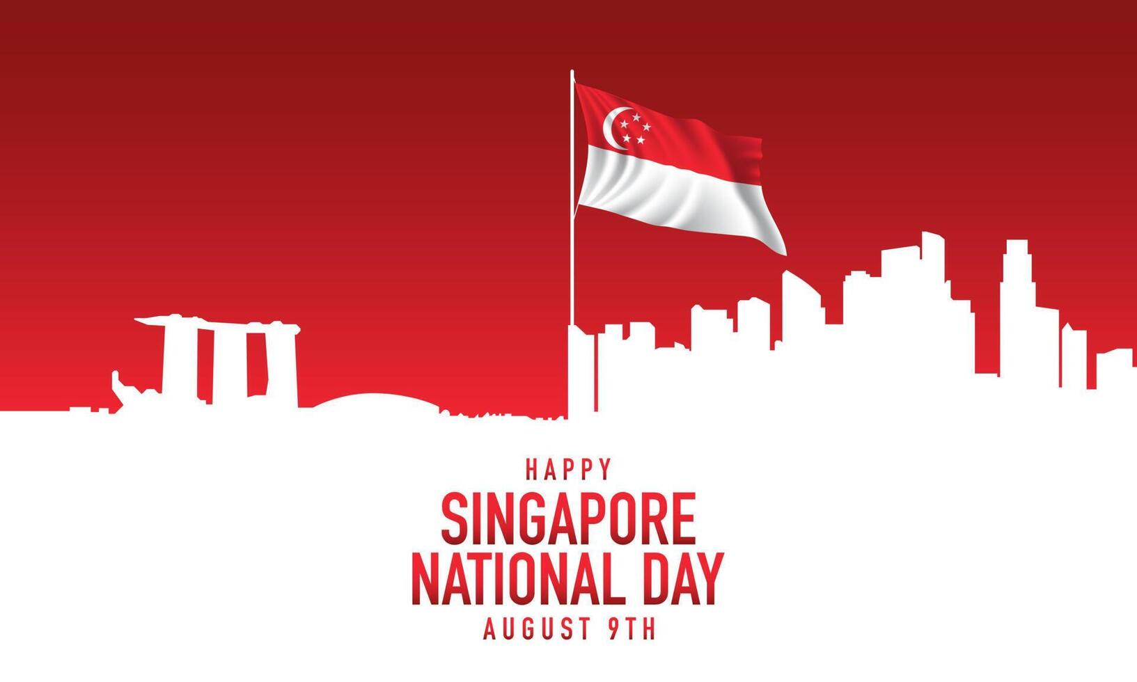 Singapore National Day Background Design. vector