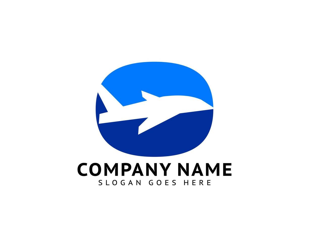 Jet plane logo design template vector