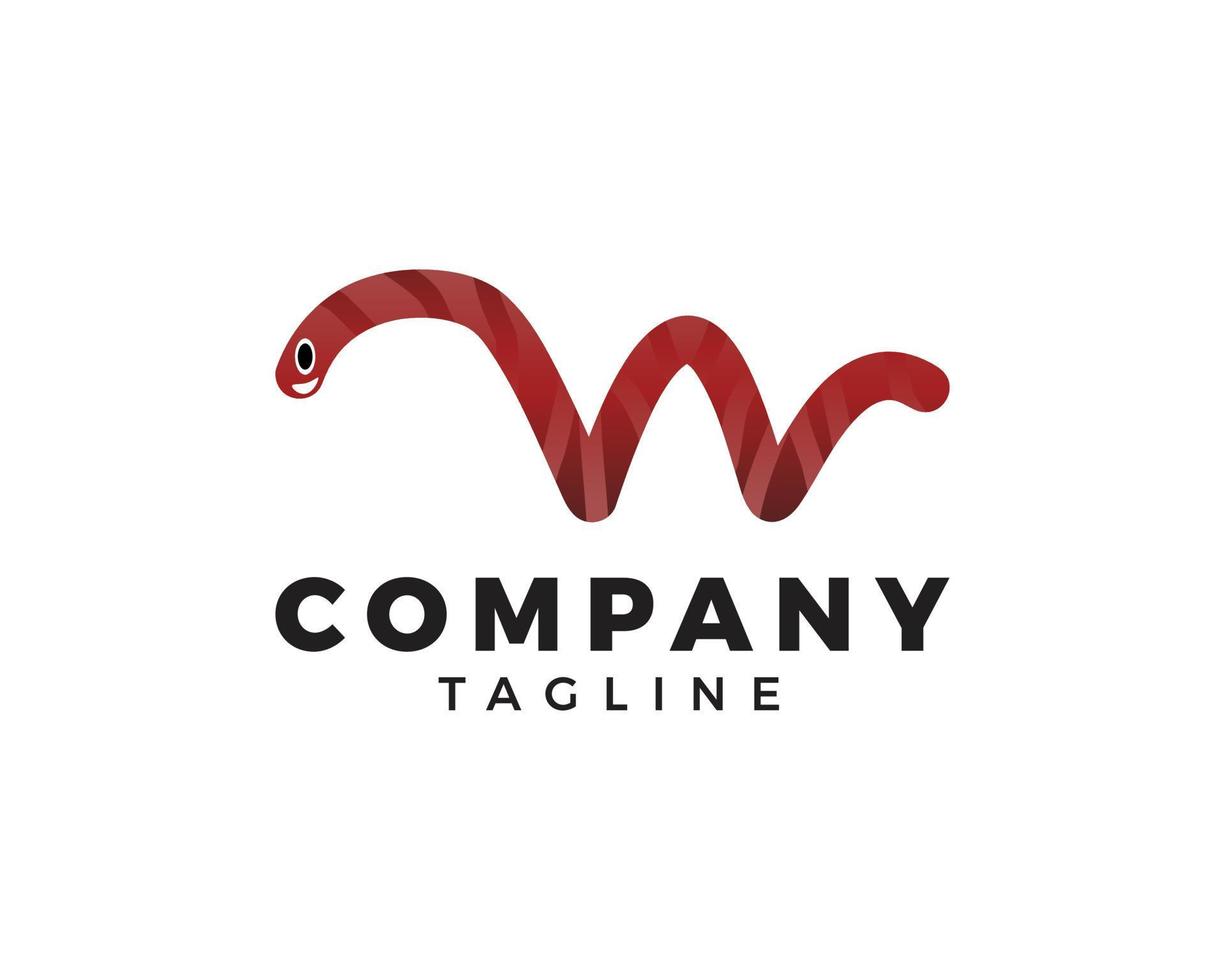Worm illustration logo vector design