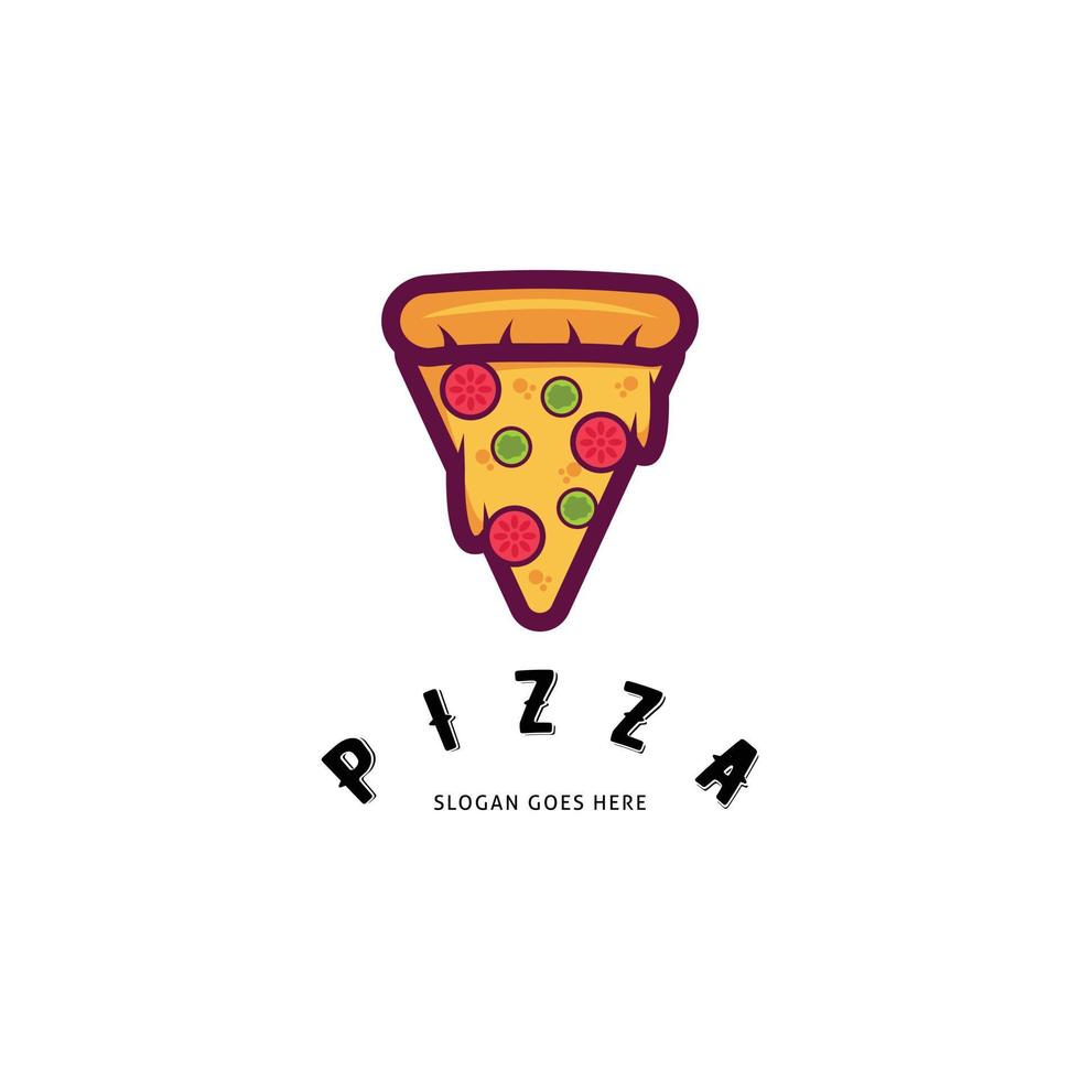 pizza icono vector logo plantilla ilustración diseño