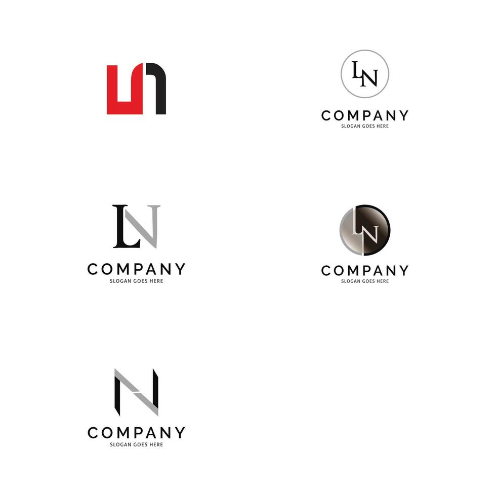 Set of Initial Letter LN Icon Vector Logo Template Illustration Design