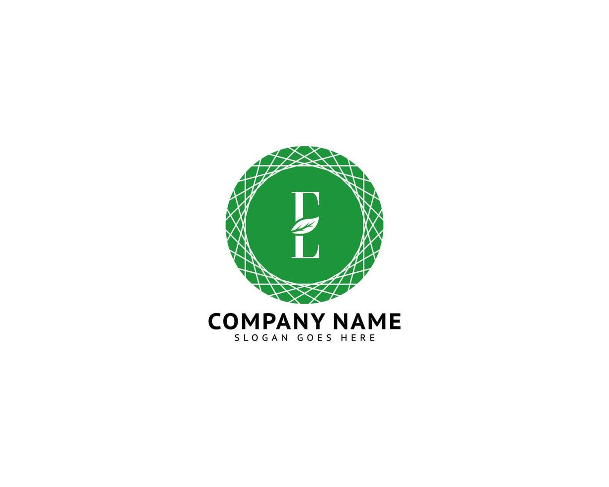 Initial Letter E Leaf Logo Design Template Element vector