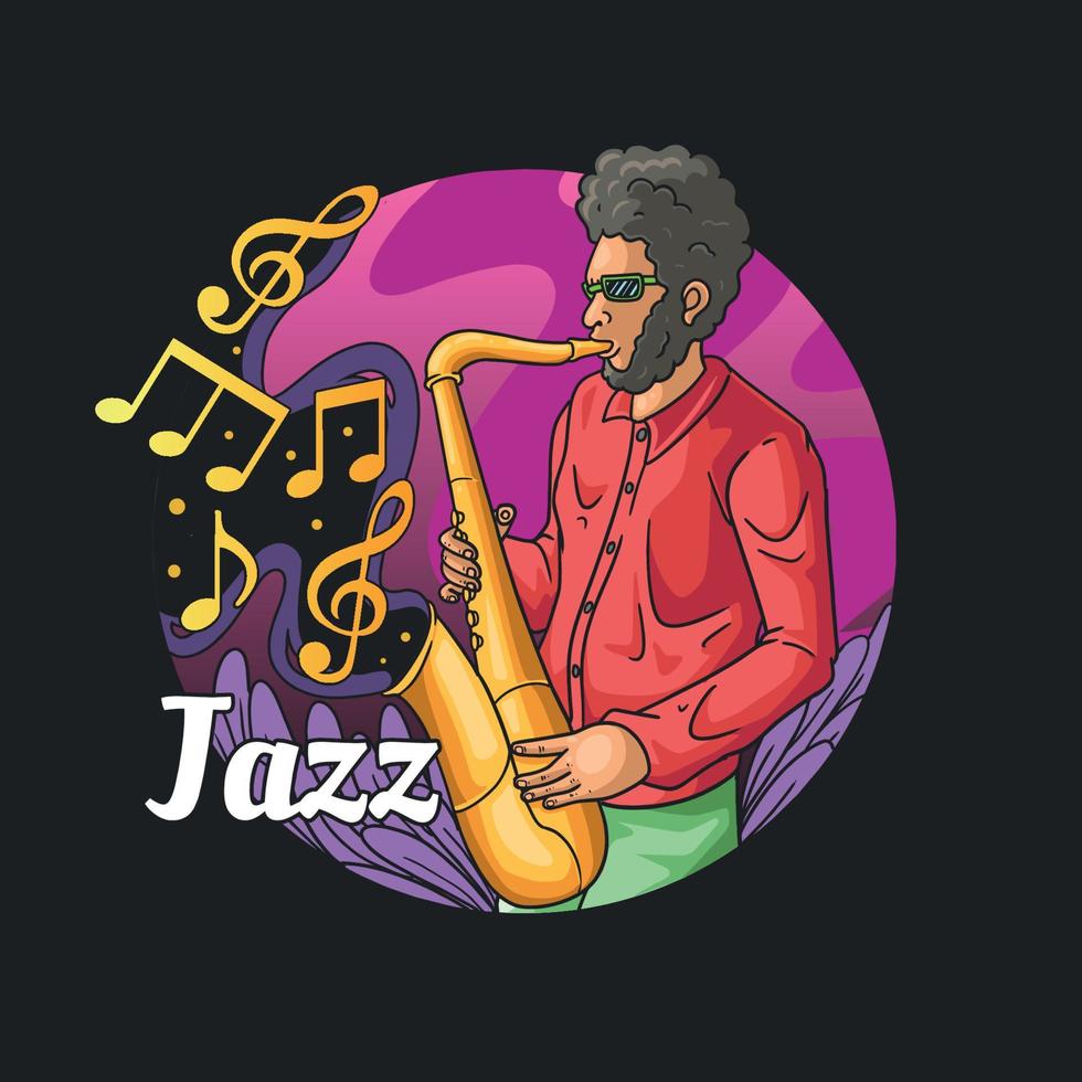 jazz music player festival colorful vector