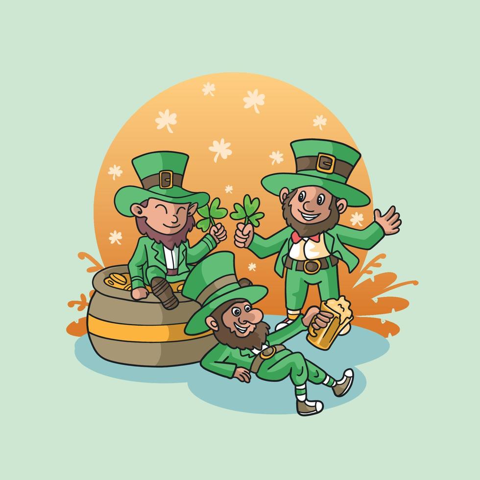 happy saint patricks day leprechaun party vector