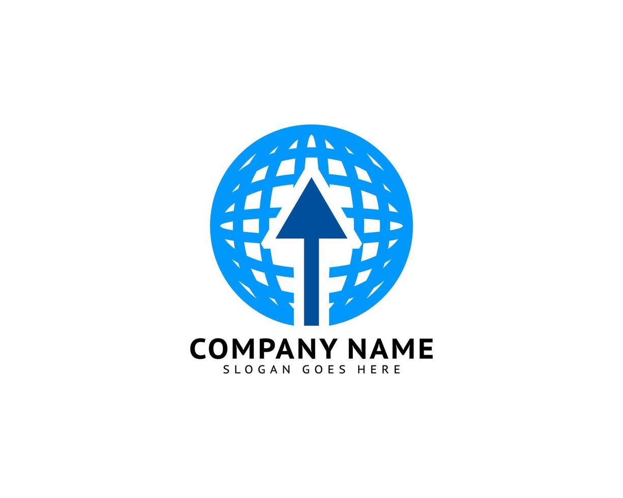 Globe arrow logo icon vector template