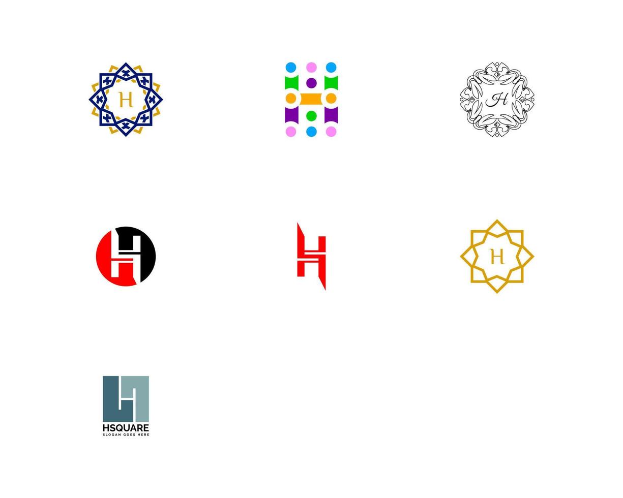 Set of Initial Letter H Design Logo vector
