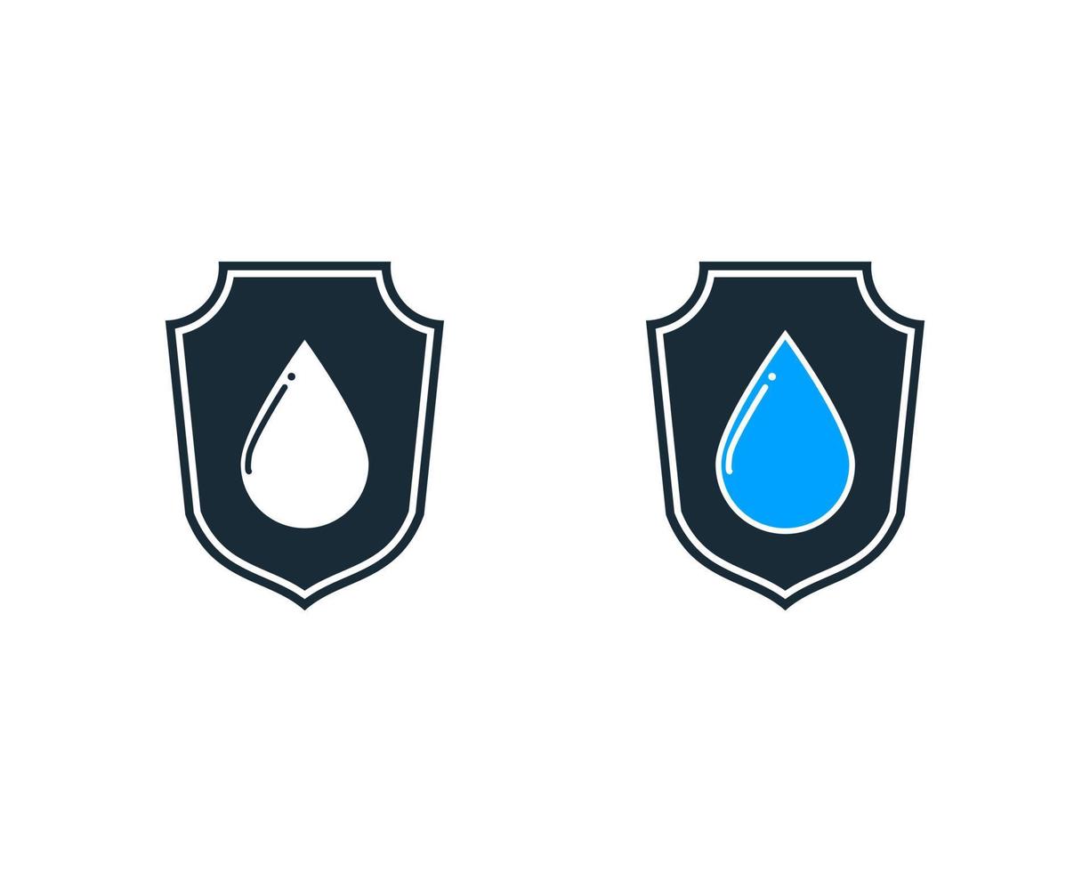 gota agua escudo icono vector logo plantilla ilustración diseño