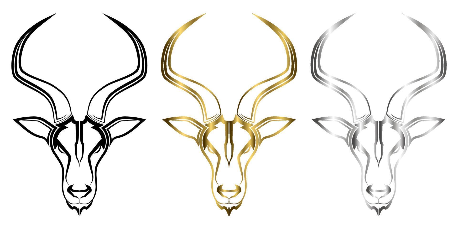 vector de arte lineal de cabeza de impala adecuado para usar como decoración o logotipo vector de arte lineal de cabeza de gacela adecuado para usar como decoración o logotipo