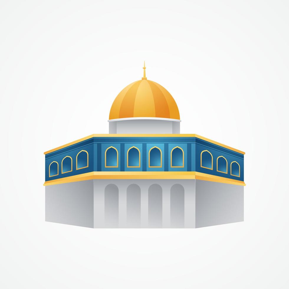 Dome of rock Al Quds illustration on isolated background vector