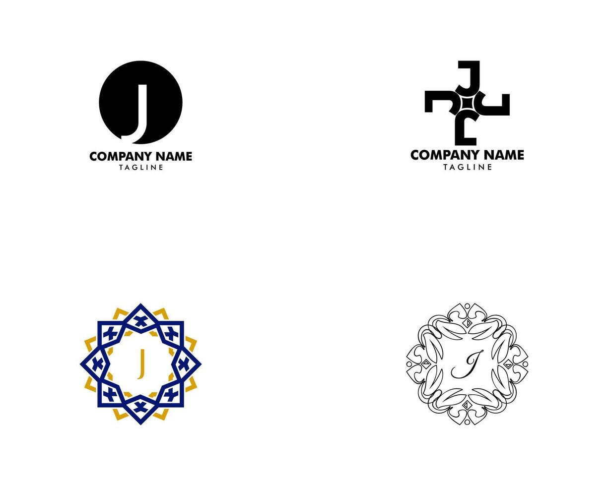 Set of Initial Letter J Logo Template Design vector