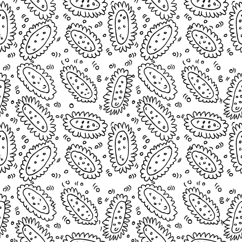 Seamless pattern with viruses. viruses icons on white background.  Doodle illustration with viruses icons vector