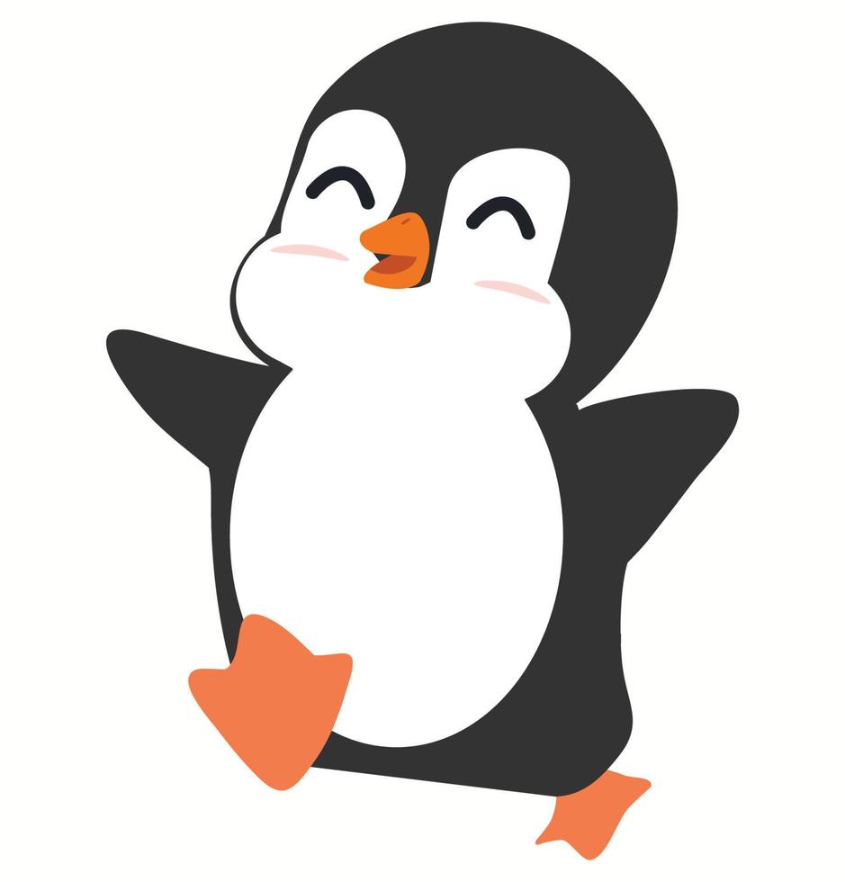 Cute little penguin happy vector illustration